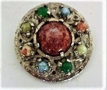 Prachtige vintage Schotse schildbroche, Keltisch design, Ophalen, Zo goed als nieuw, Zilver, Overige materialen