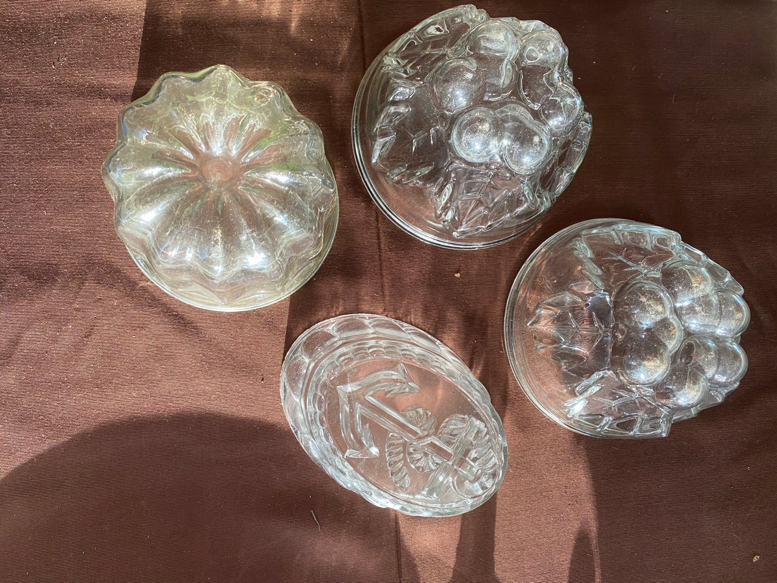 Set van 4 vintage glazen puddingvormen, Antiek en Kunst, Ophalen of Verzenden
