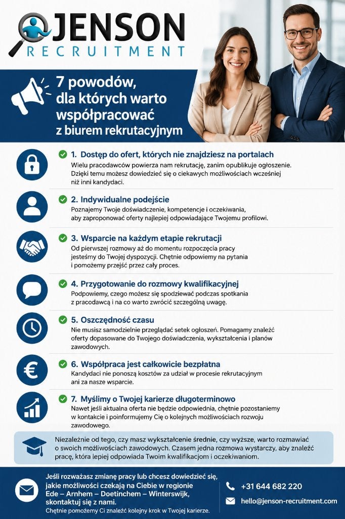 Dlaczego warto?, 33 - 40 uur, MBO, Starter, Vast contract