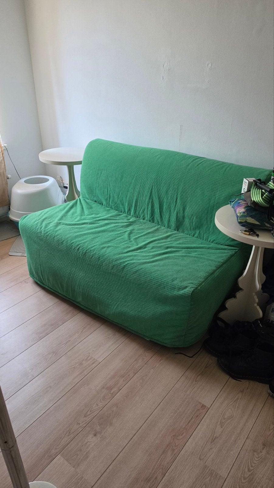 IKEA LYCKSELE MURBO 2-zits slaapbank met groene hoes, Ophalen, Gebruikt, Tweepersoons, 140 cm