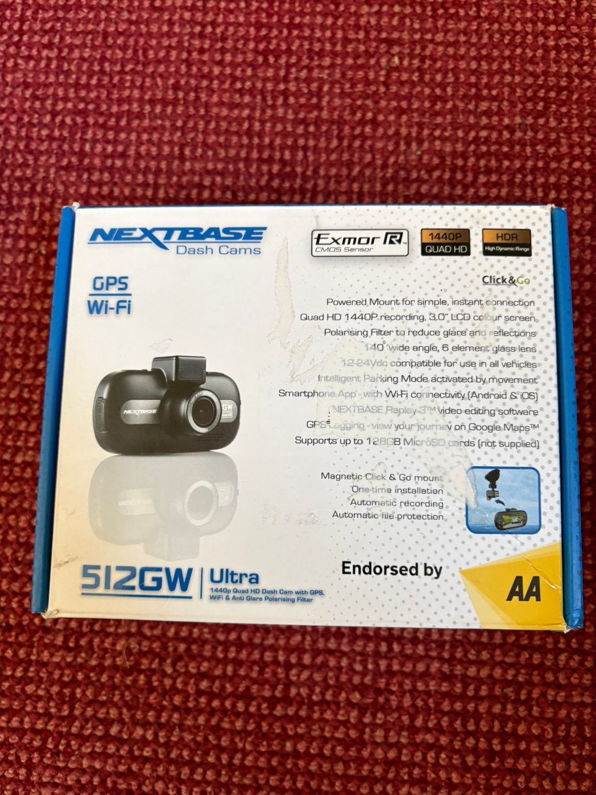 Nextbase 512GW Ultra Dashcam– 1440p | GPS | WiFi | Compleet, Auto diversen, Ophalen of Verzenden, Zo goed als nieuw