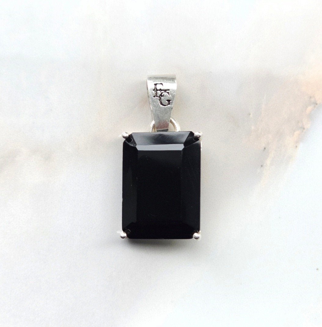 Heren hanger Onyx S925, Verzenden, Zwart, Nieuw, Steen of Mineraal