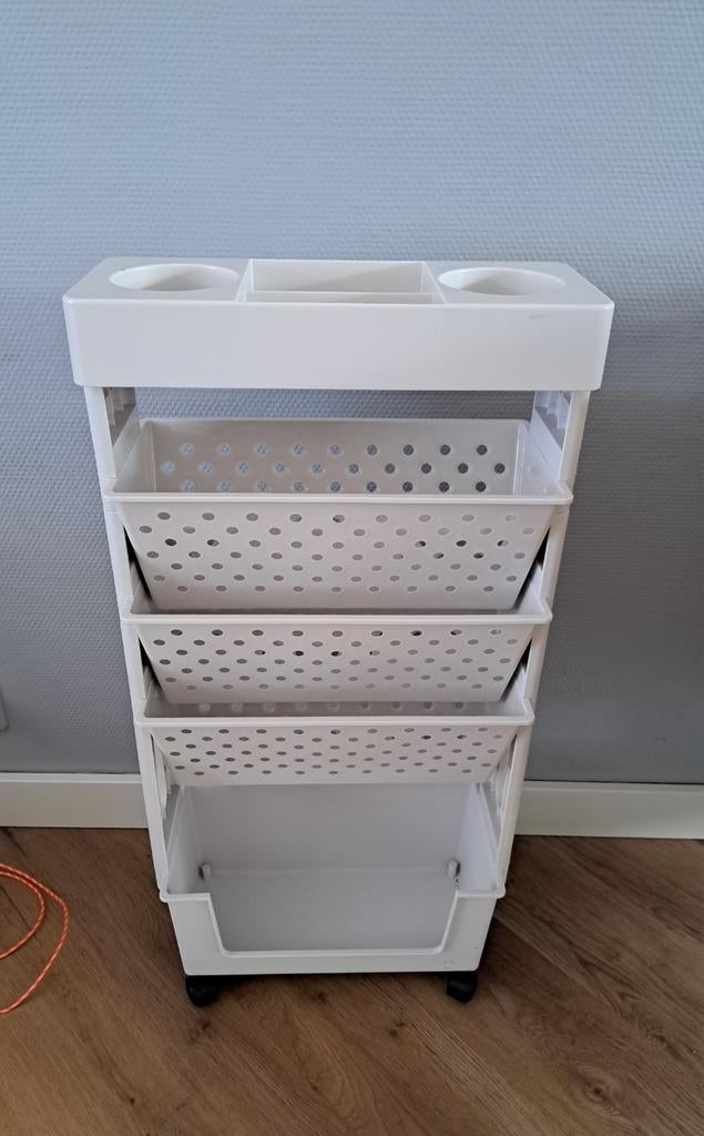 Opberg trolley wit op wieltjes, Ophalen of Verzenden