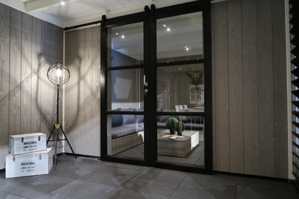 NIEUWE Stijlvolle steellook dubbele schuifdeur – zwart, Ophalen, 80 tot 100 cm, 215 cm of meer, Nieuw