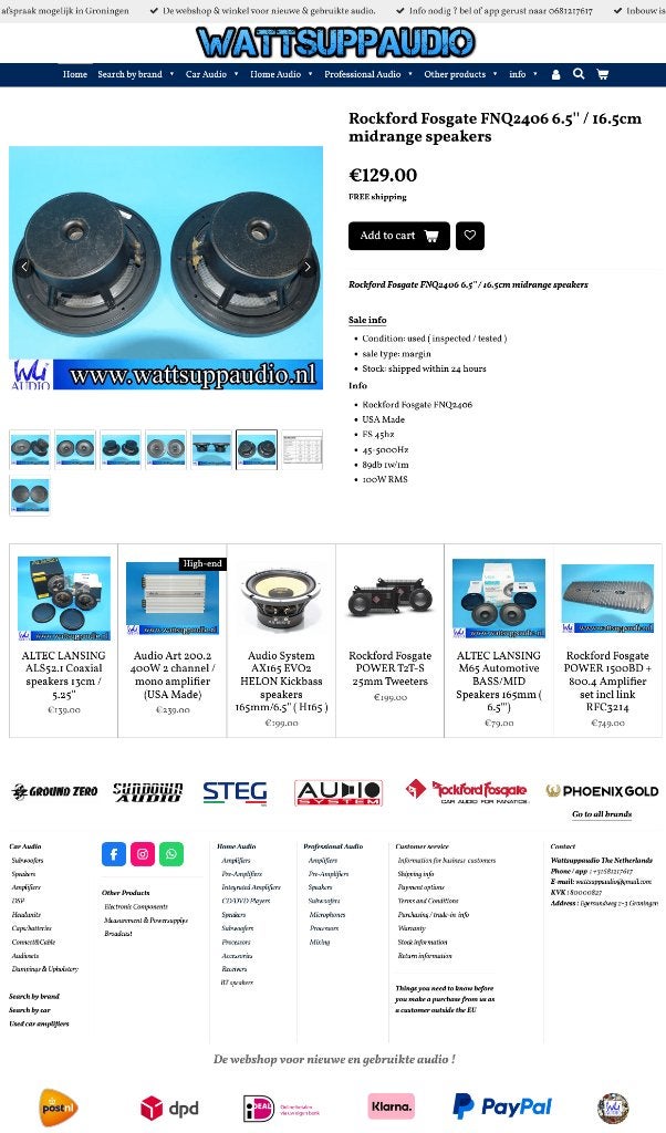Rockford Fosgate FNQ2406 6.5'' / 16.5cm midrange speakers, Gebruikt, Audio-design, Am Breilingsweg 3, 76709 Kronau, Duitsland