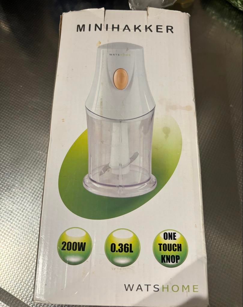 WatsHome Minihakker 200W - Compact en Efficiënt, Minder dan 1 liter, Ophalen of Verzenden, Nieuw, 1 snelheid