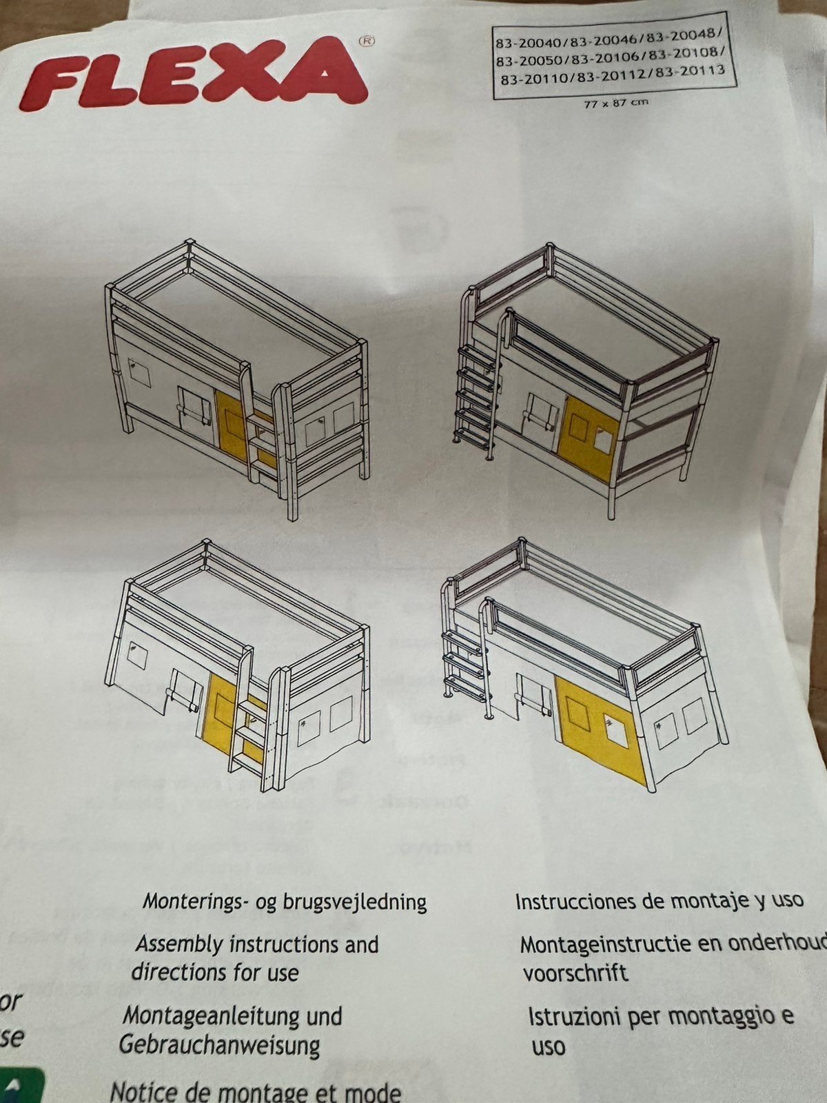 Flexa bed met glijbaan-opknapper- zeer compleet, Ophalen, 85 tot 100 cm, Gebruikt, Lattenbodem