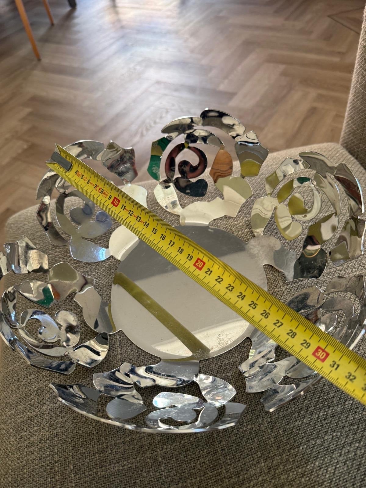 Alessi La Rosa fruitschaal - Roestvrij staal design, Zilver, Ophalen of Verzenden, Overige typen, Gebruikt