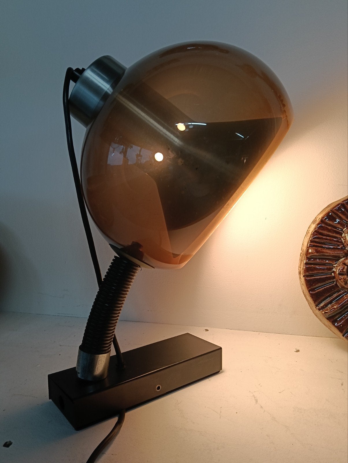 Vintage Dijkstra wandlamp - Bruin/Zwart, Gebruikt, Dijkstra Lampen, Bruin, Onbekend
