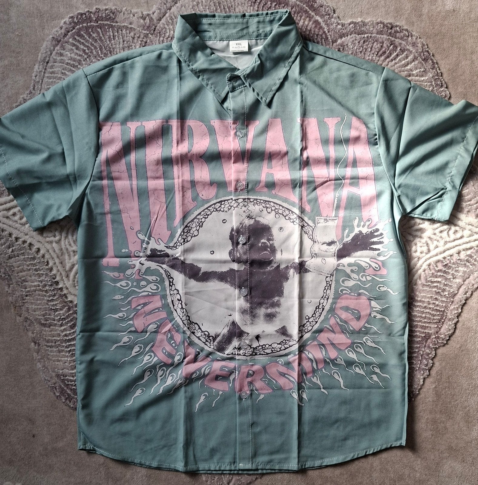 Nieuw! Nirvana Nevermind Hawaï Hemd XXL, Meerkleurig, Nirvana, Nieuw, Ophalen of Verzenden
