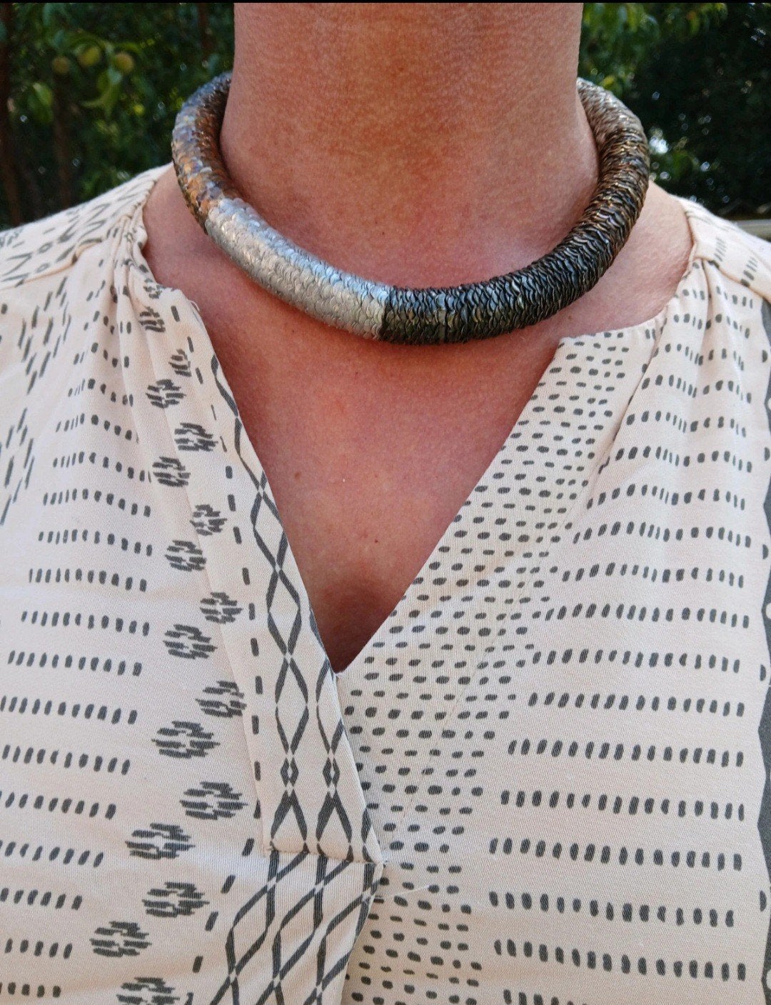 Manouk, opvallende ketting, Ophalen of Verzenden, Gebruikt, Zilver
