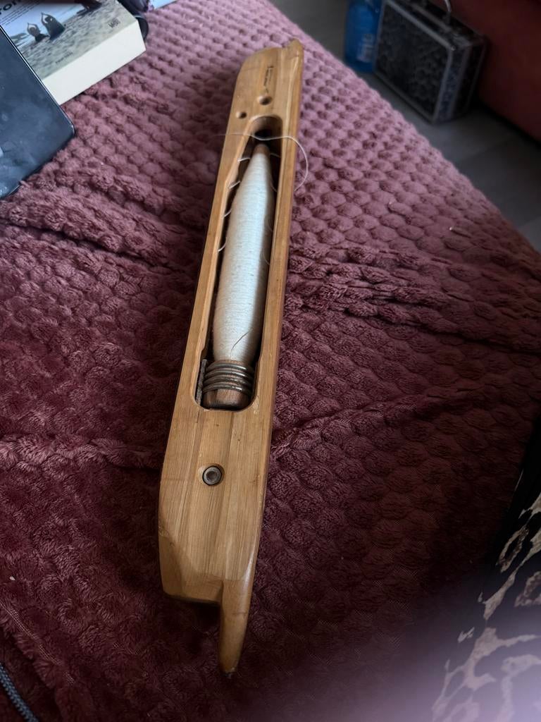 Antieke houten weefspoel - Weseke, Duitsland, Ophalen of Verzenden