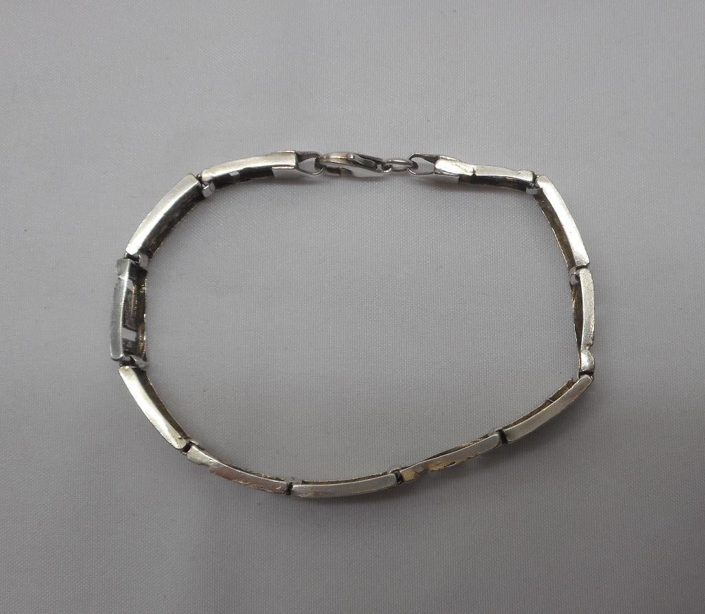 Zilveren vintage unisex armband nr.1489, Sieraden, Tassen en Uiterlijk, Armbanden, Verzenden, Zo goed als nieuw, Zilver, Zilver