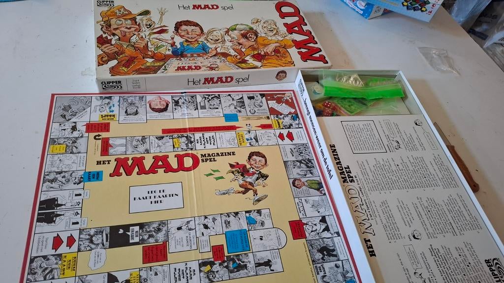Mad bordspel, Hobby en Vrije tijd, Gezelschapsspellen | Bordspellen, Drie of vier spelers, Ophalen of Verzenden, Gebruikt, Clipper
