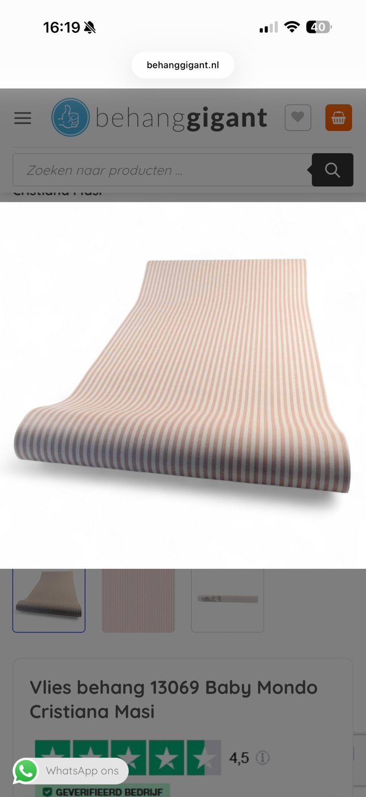 Vliesbehang roze, Huis en Inrichting, Ophalen of Verzenden, Roze