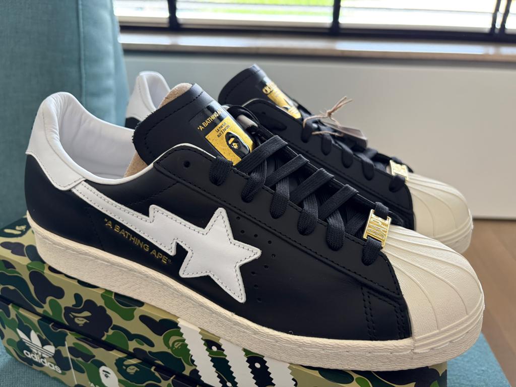 Adidas Superstar 80 Bape DS Maat 43 1/3 NIEUW, Kleding | Heren, Schoenen, Ophalen, Nieuw, Zwart, Sneakers of Gympen