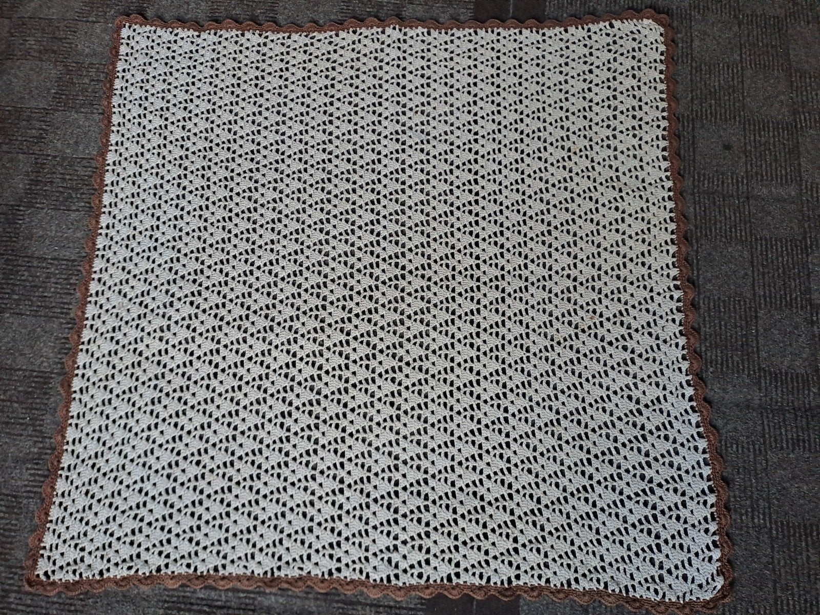Vintage gehaakt tafelkleed kleed, Ophalen of Verzenden