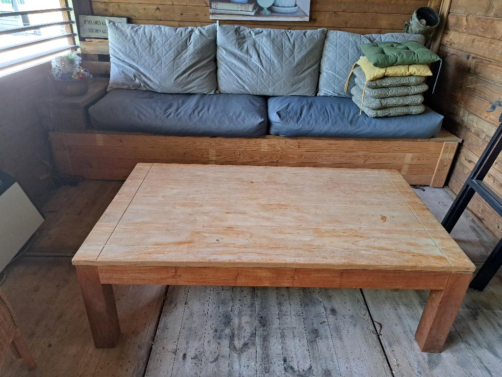 Te koop: Grenen Salontafel, Ophalen, Gebruikt, 100 tot 150 cm, 50 tot 100 cm