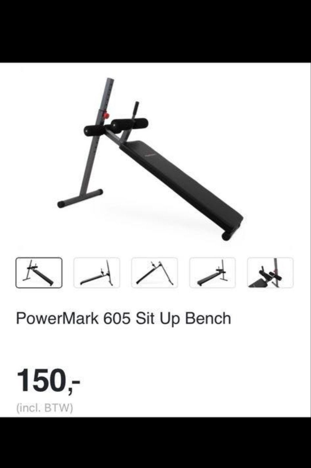 PowerMark 605 Sit Up Bench - Buikspierbank, Ophalen, Nieuw, Buik, Fitnessbank