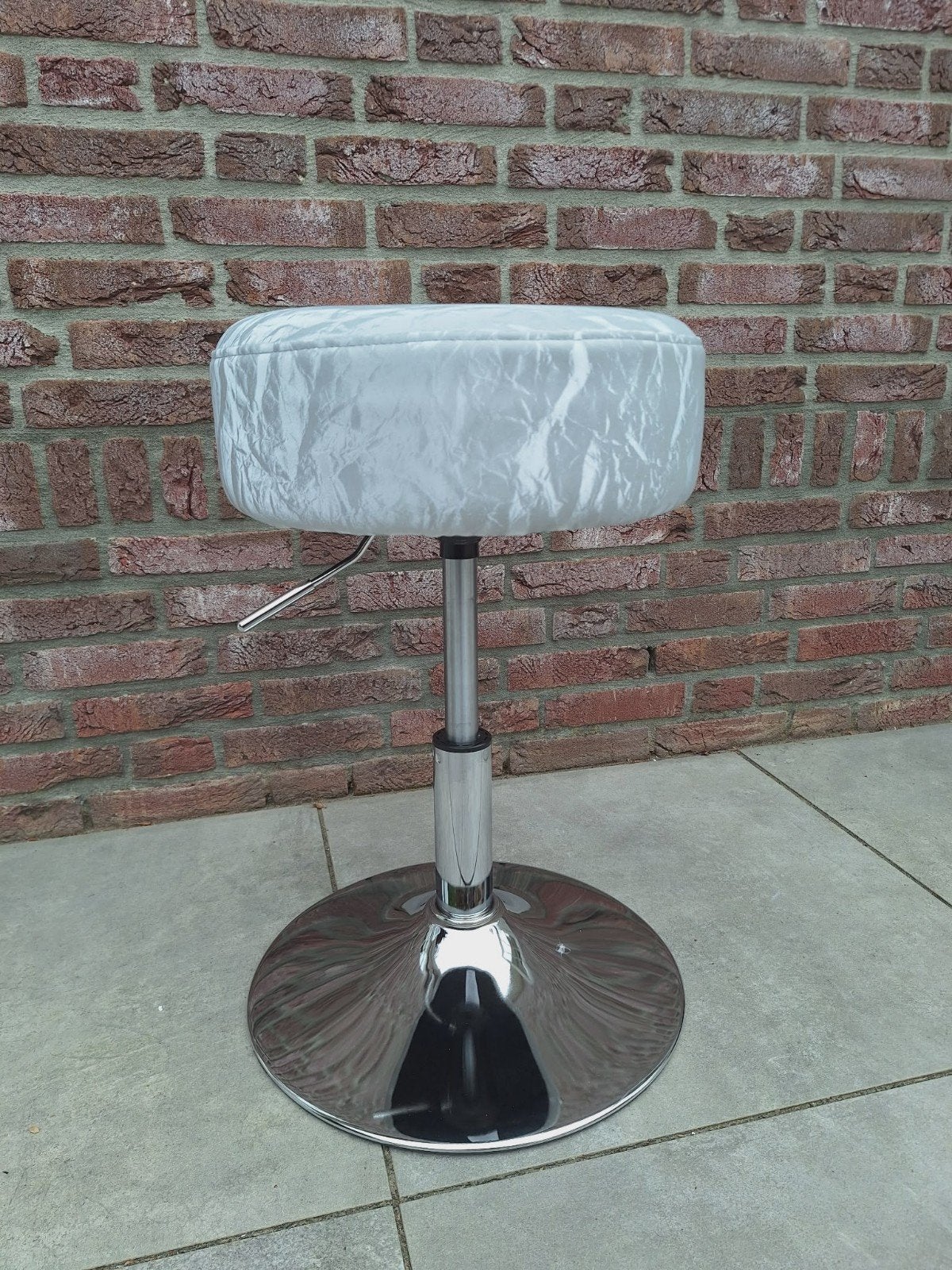 Barkruk Make-up stoel Duif Grijs Verstelbare Rond 35cm, Huis en Inrichting, Ophalen, 60 tot 90 cm, Nieuw, In hoogte verstelbaar