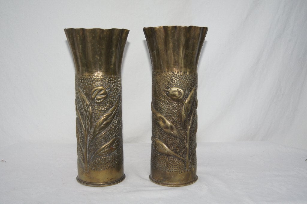 Decoratieve Hulzen uit WO1 - Set van 2, Ophalen, Overige soorten, Overige gebieden, Hulzen of Bodemvondsten