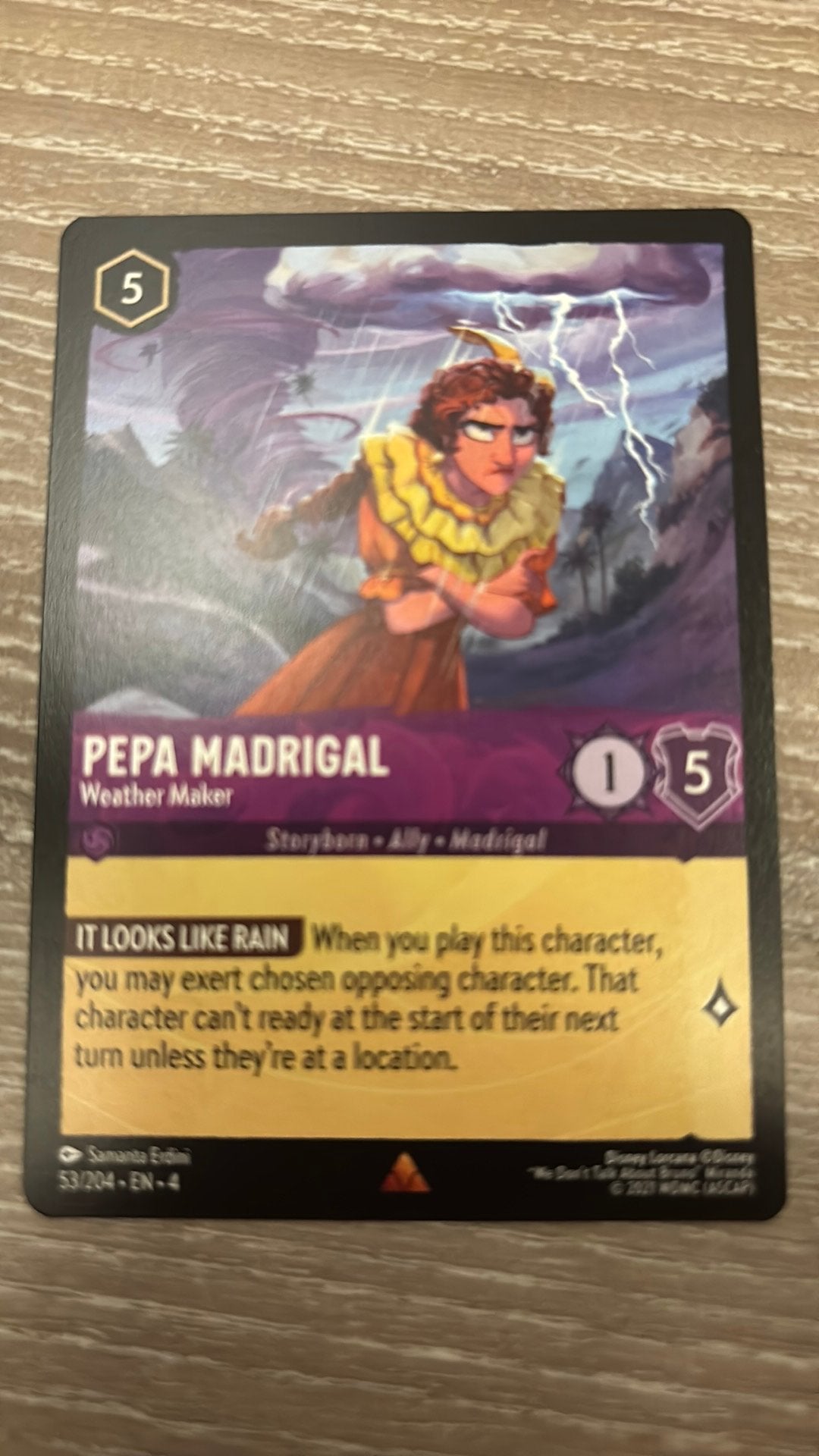 Disney Lorcana Pepa Madrigal weathermaker 53-204 4URS nonfoi, Ophalen of Verzenden, Zo goed als nieuw