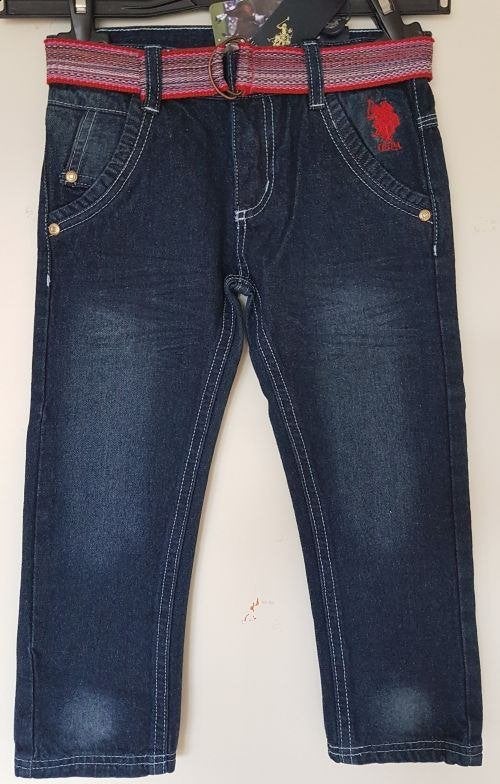 Maat 92 US Polo Assn jongens spijkerbroek + riem *NIEUW* a, Broek, US Polo Assn., Nieuw, Ophalen of Verzenden