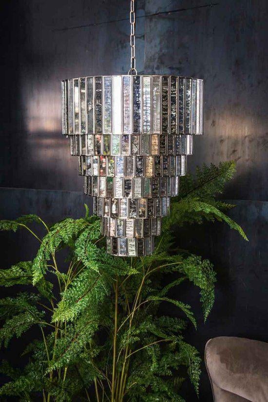Nieuwe PTMD Ceylin Hanglamp Zilver spiegelend glas 51 cm, 50 tot 75 cm, Info@ptmd.nl, Nieuw, Ophalen of Verzenden