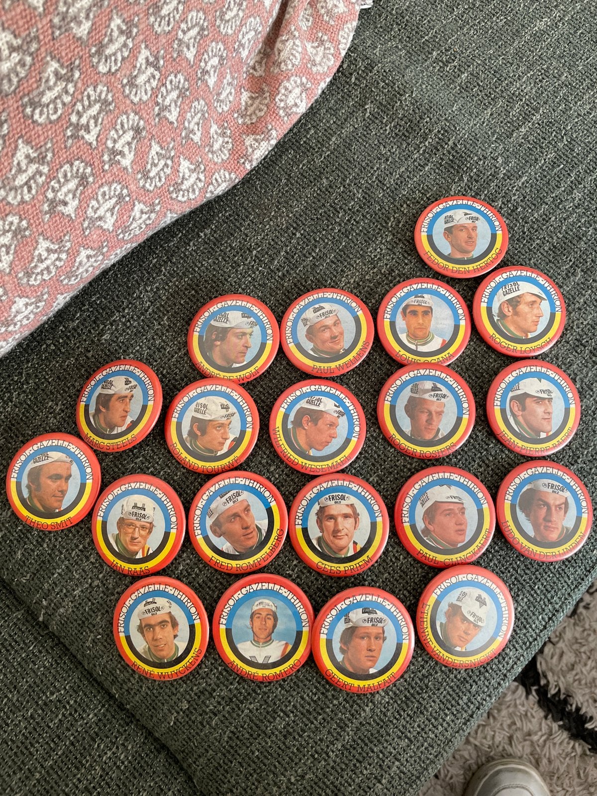 Vintage Frisol Gazelle Thirion Wielerpins - Set van 20, Ophalen, Gebruikt