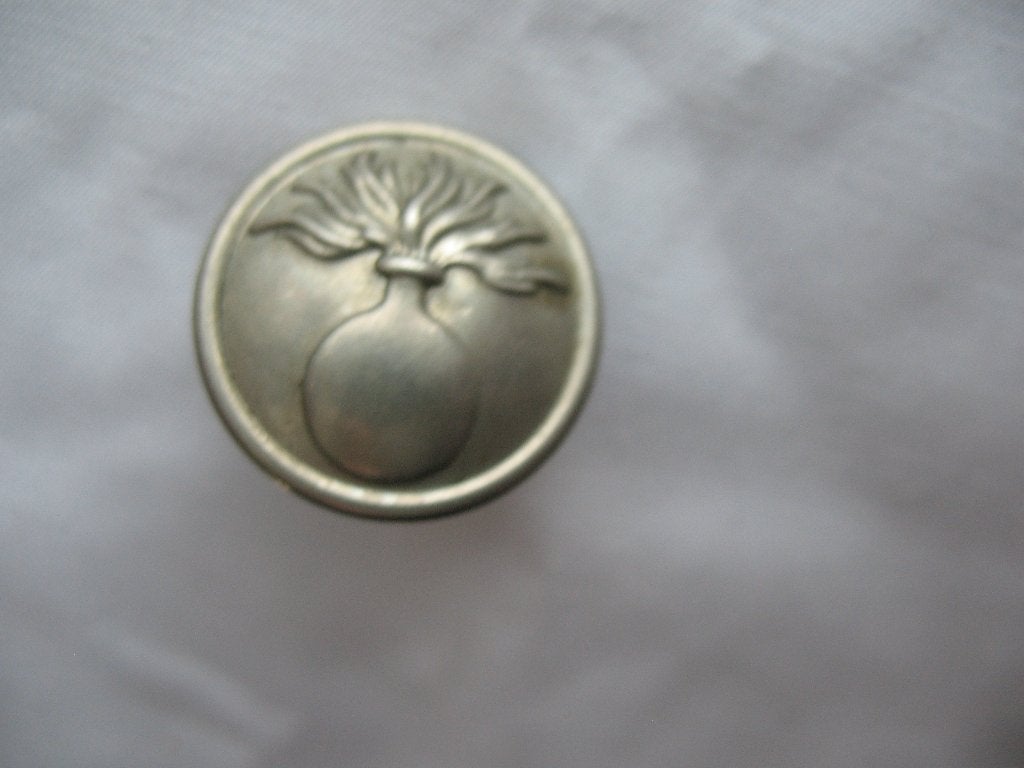 1 Zilverkleurige Bolknoop Militaire Uniform ✨Vintage, Ophalen of Verzenden