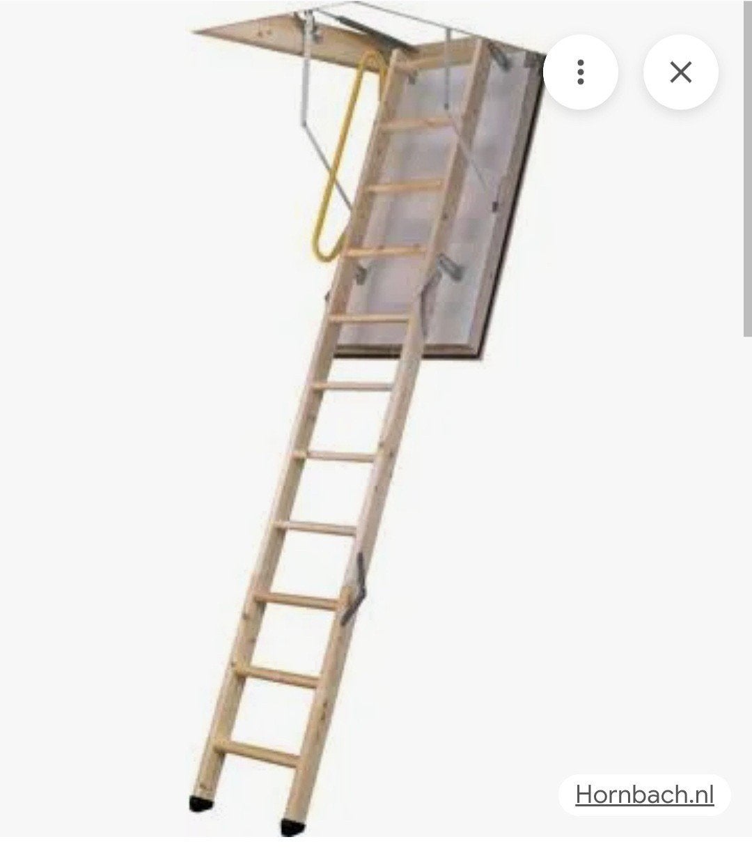 Zolderluik met uitschuifbare houten ladder, Ophalen, Gebruikt, 2 tot 4 meter