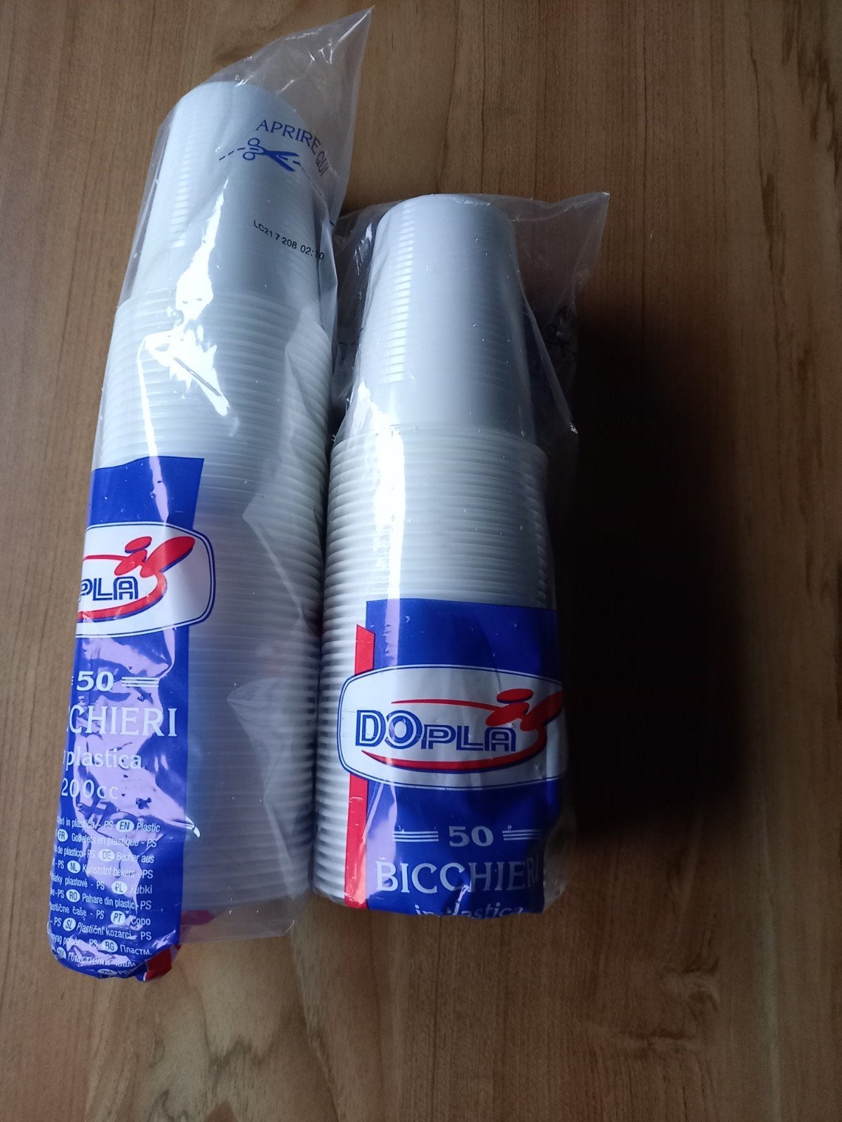 2 verpakkingen Dopla plastic bekers, Ophalen, Nieuw