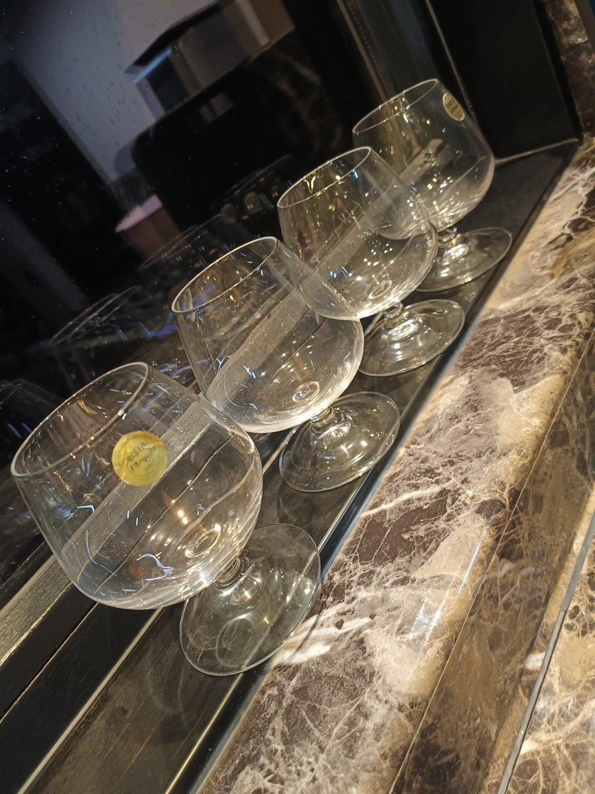 Set van 4 Cristal d'Arques Cognac Glazen, Ophalen of Verzenden