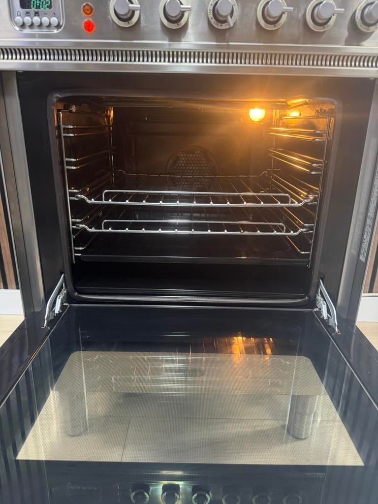 Luxe Rvs 4-pits Boretti Fornuis 60 cm (Gratis bezorgen), 5258sh, 60 cm of meer, Zo goed als nieuw, Energieklasse A of zuiniger