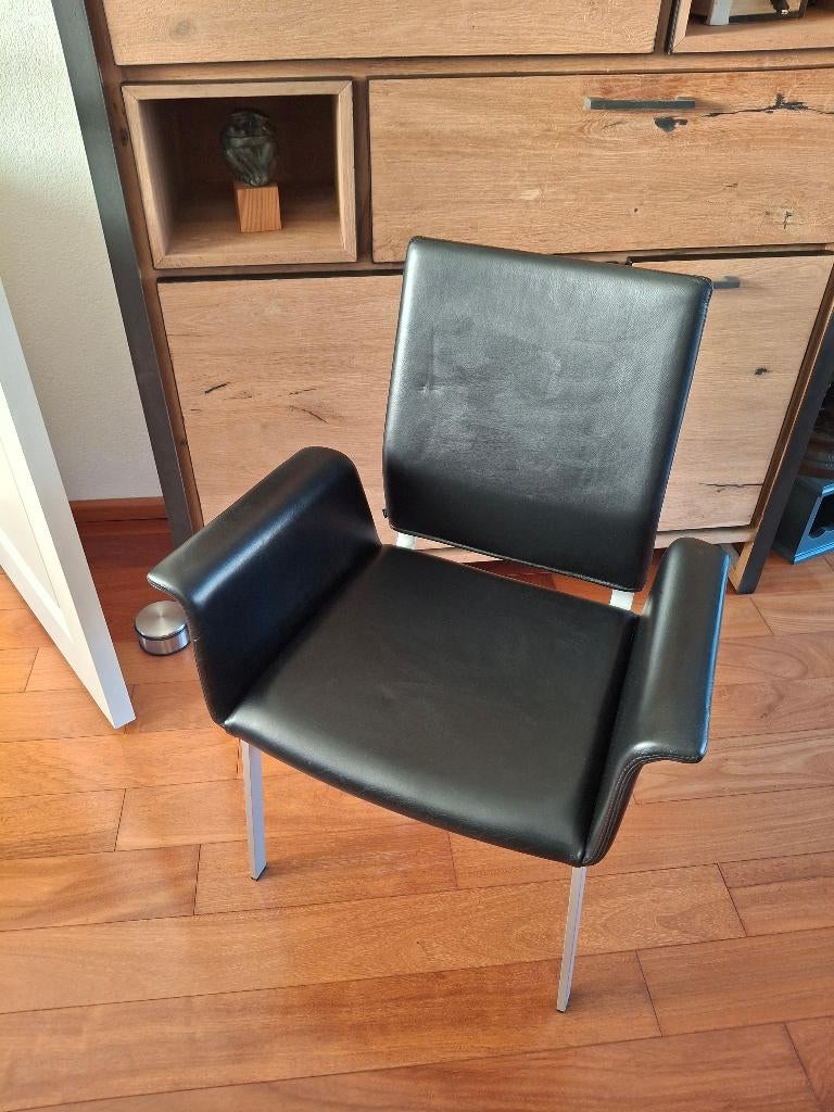 COR design lederen eetkamerstoel, Ophalen, Gebruikt, Zwart, Eén