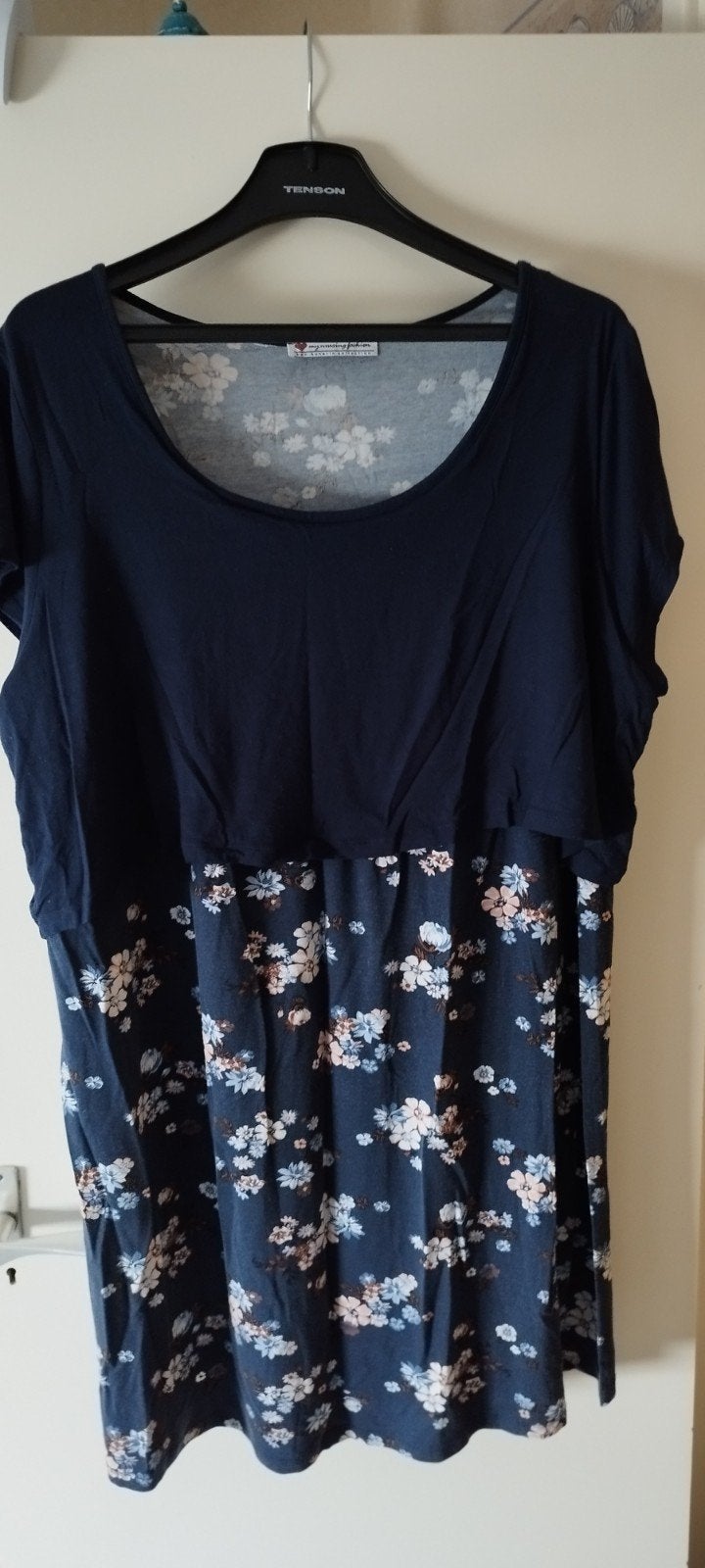 zwangerschaps jurk / met borstvoeding mogelijkheid, Bonprix, Blauw, Jurk, Maat 46/48 (XL) of groter