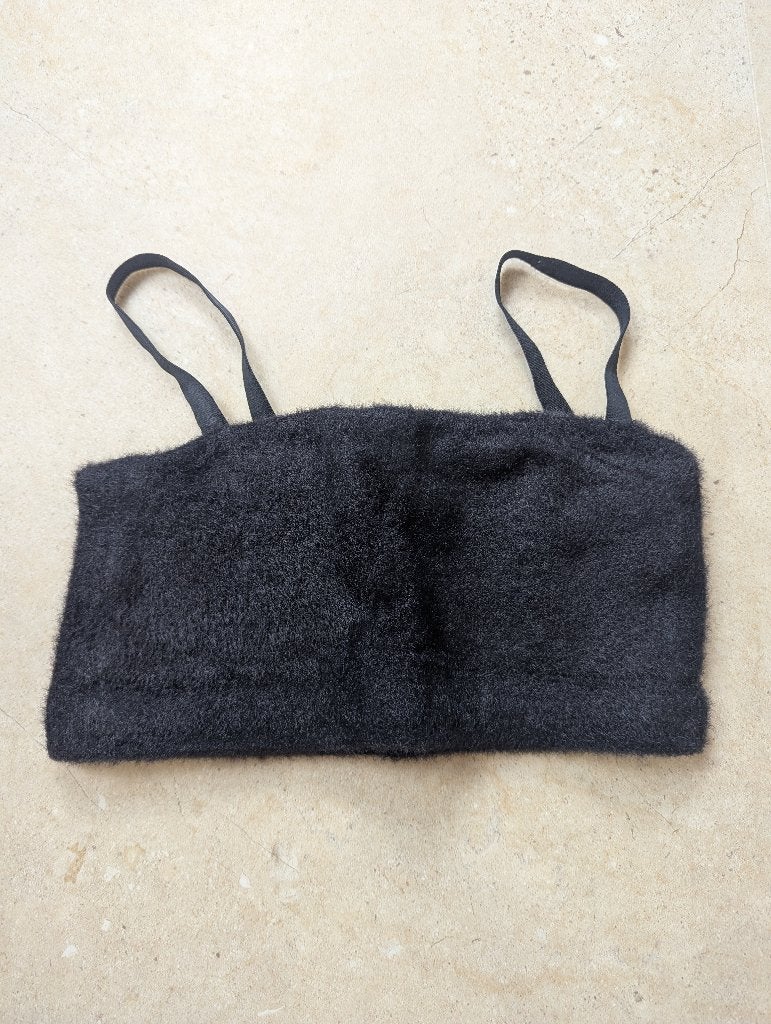 Gymshark Zwarte Fluffy Crop Top Maat S, Verzenden, Zwart, Maat 36 (S), Gymshark