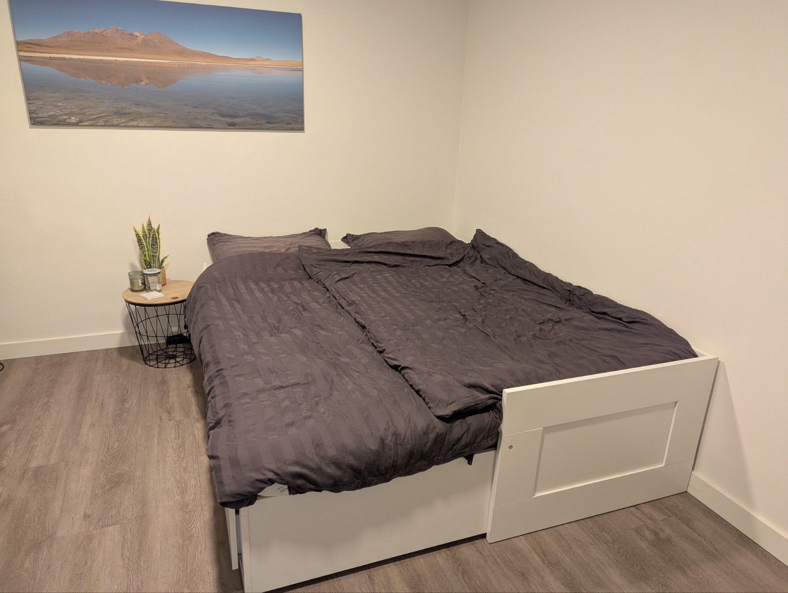 Uitschuifbare bedbank Ikea Brimnes (80/160x200), Ophalen, Wit, Tweepersoons, 80 cm
