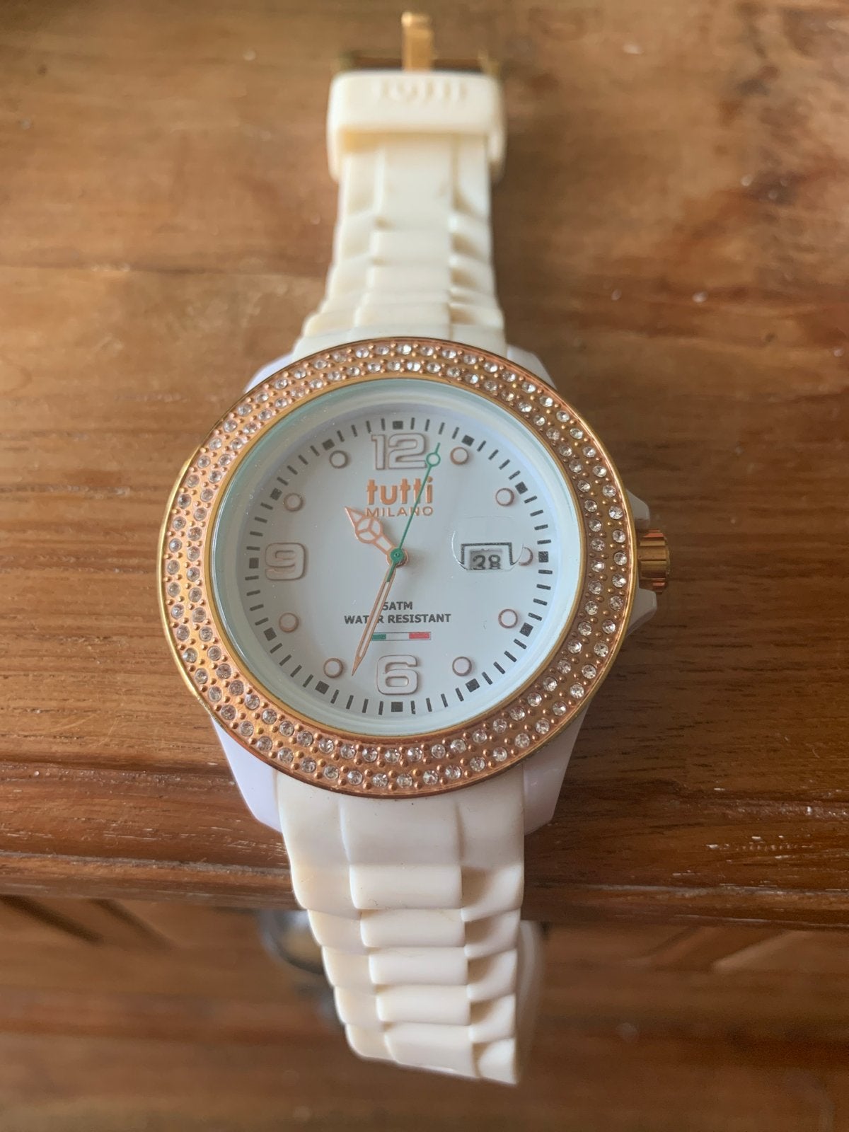 Tutti Milano Dameshorloge met Strass - Wit, Overige merken, Overige materialen, Gebruikt, Polshorloge