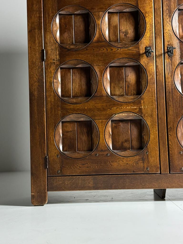 Boekenkast Brutalist eiken 1970, Ophalen, Zo goed als nieuw, 25 tot 50 cm, Eikenhout