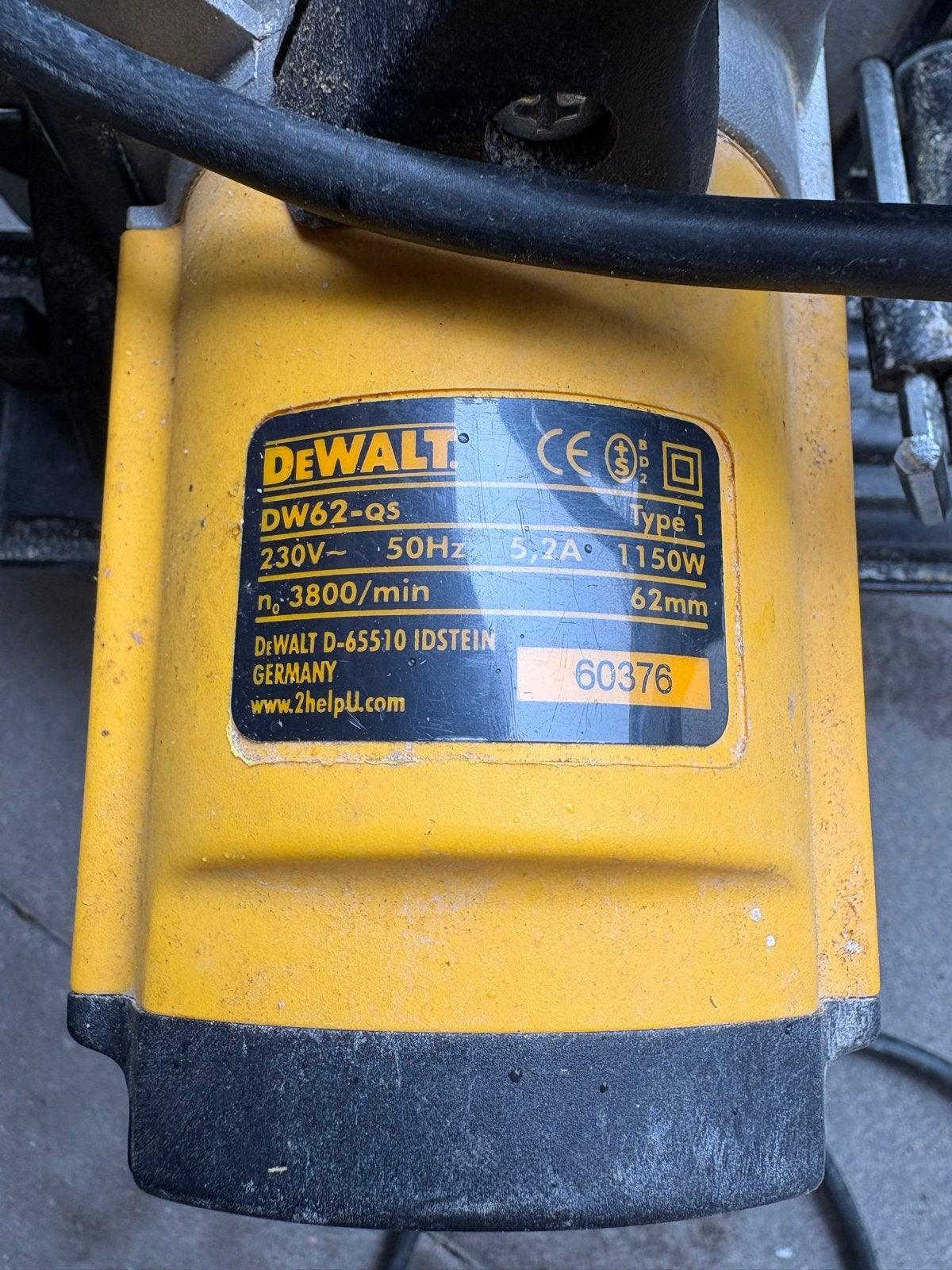 DeWalt DW62-QS Cirkelzaag - 1150W, 62mm zaagdiepte, Gebruikt, Cirkelzaag, 600 tot 1200 watt, Ophalen of Verzenden