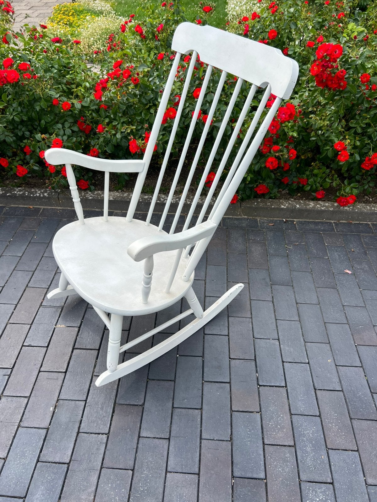 Leuke witte schommelstoel, Huis en Inrichting, Stoelen, Ophalen, Gebruikt, Wit, Eén
