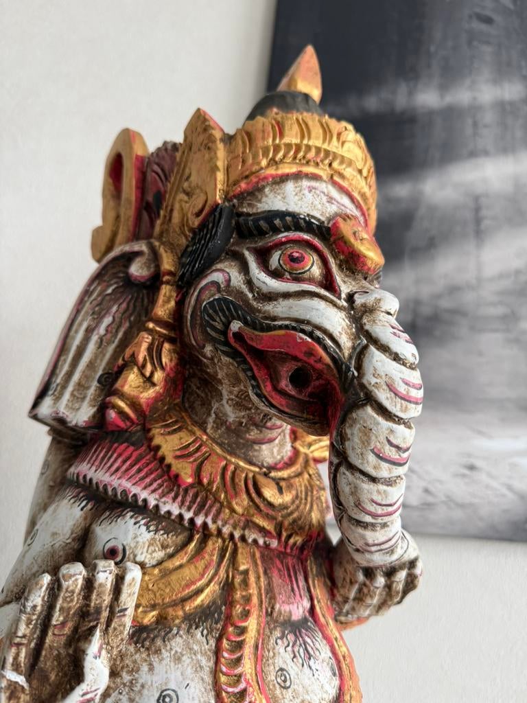 Exclusief hout beeld Ganesha, Ophalen, Gebruikt, Religie