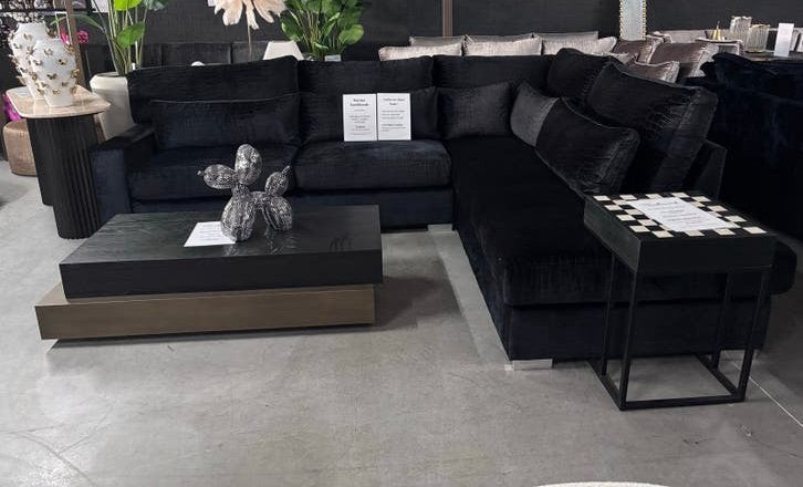 Hoekbank Zwart Croco - Ruim en Stijlvol (310x250 cm), 100 tot 125 cm, Hoekbank, 300 cm of meer, Ophalen of Verzenden