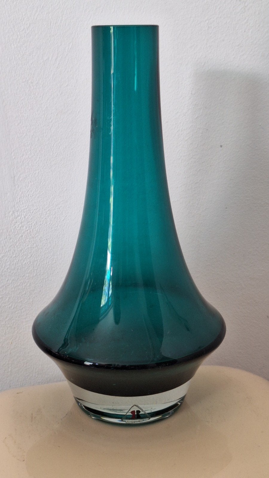 Riihimaki Finland design vaas Skandinavië, Ophalen, Gebruikt, 25 cm, Glas
