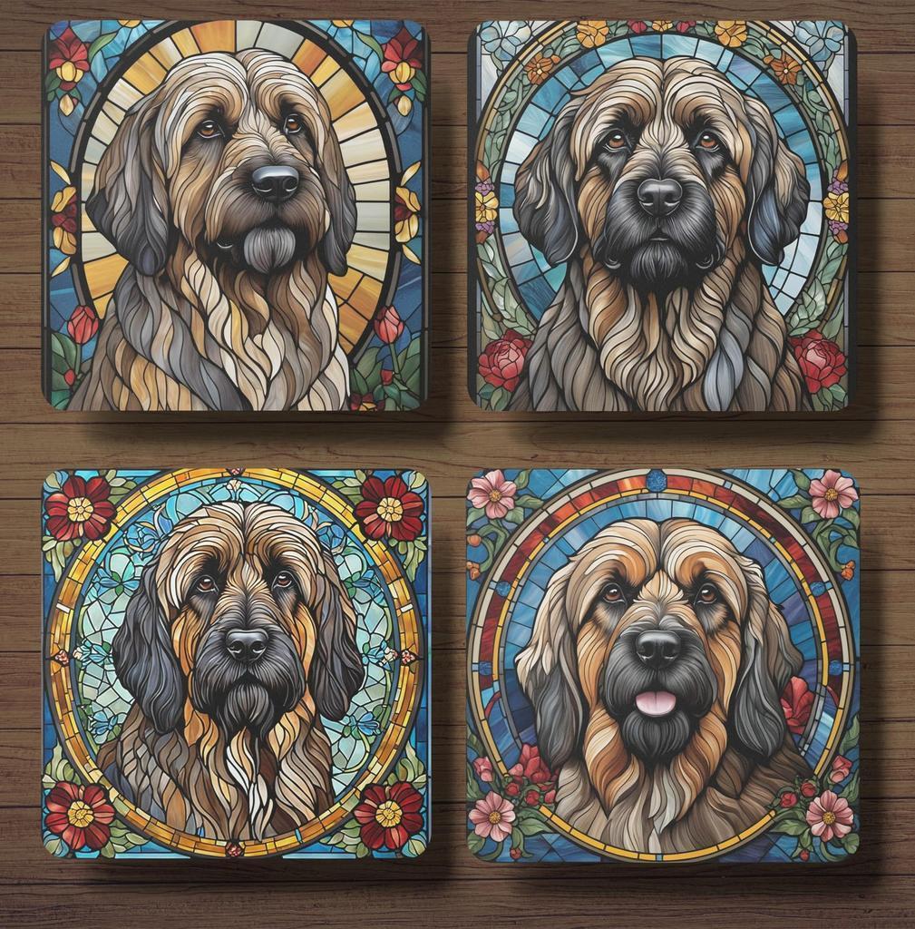Briard Glas in lood onderzetters met houder, Ophalen of Verzenden, Nieuw, Glas of Kopje