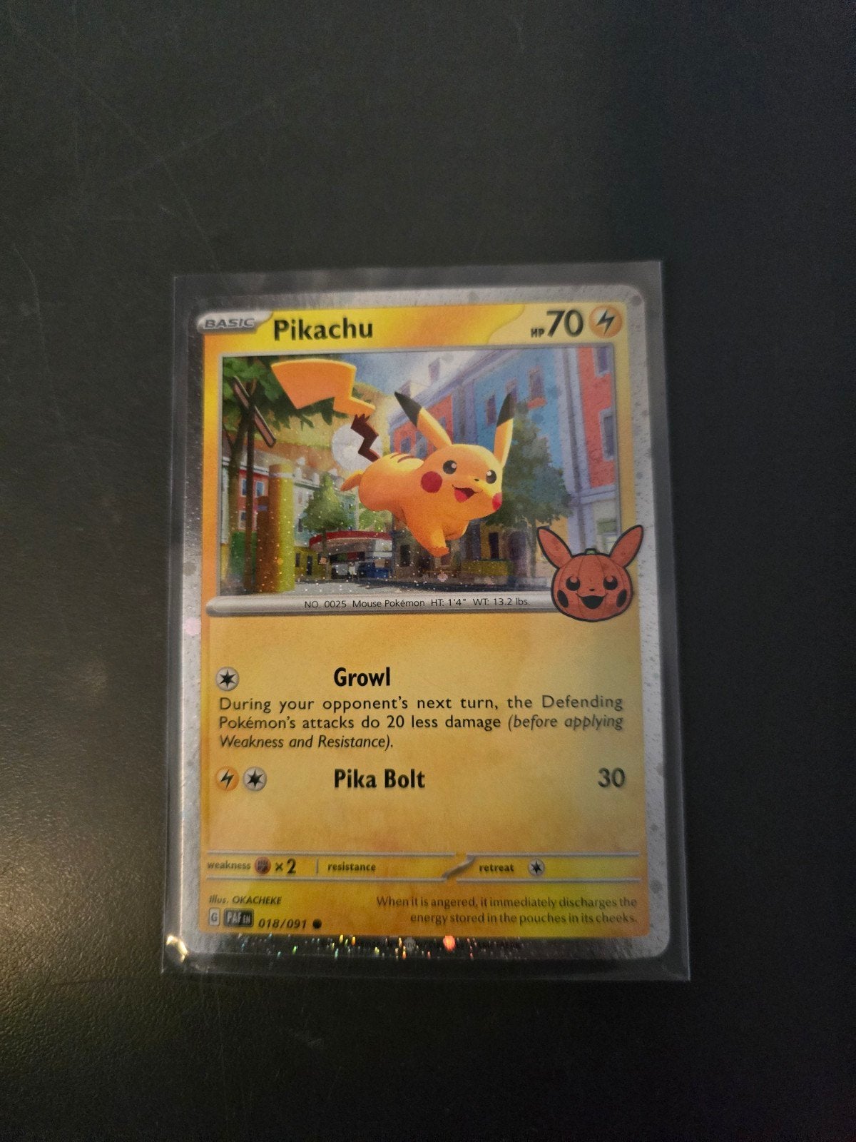 Pikachu Pokémon kaart 018/091 - Zo goed als nieuw, Ophalen of Verzenden, Zo goed als nieuw, Losse kaart