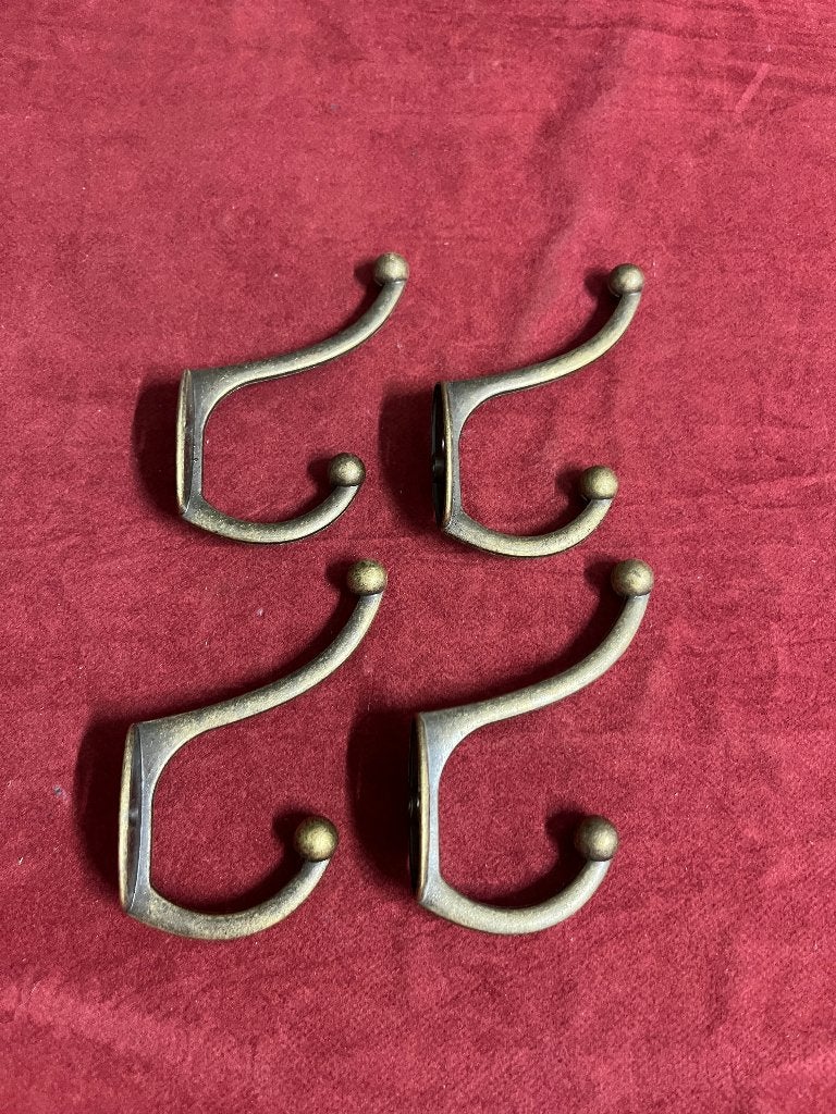 4x messing kleur kapstok haken . ophang , wand haak ., Wandkapstok, Ophalen of Verzenden, Zo goed als nieuw, Minder dan 100 cm