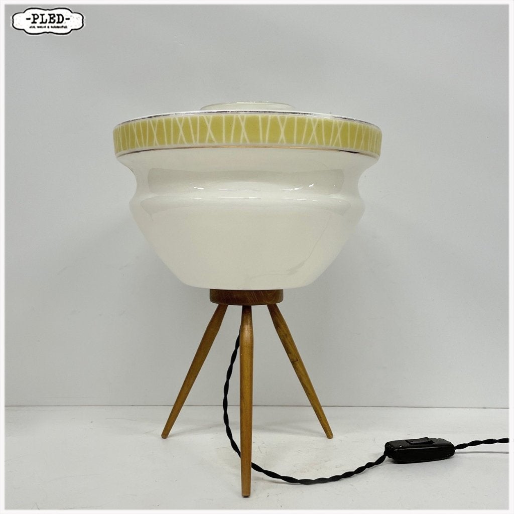 Space Age design opaline tafellamp, ÚLUV, 1960s, Ophalen, Gebruikt, Vintage Boheems, Nvt