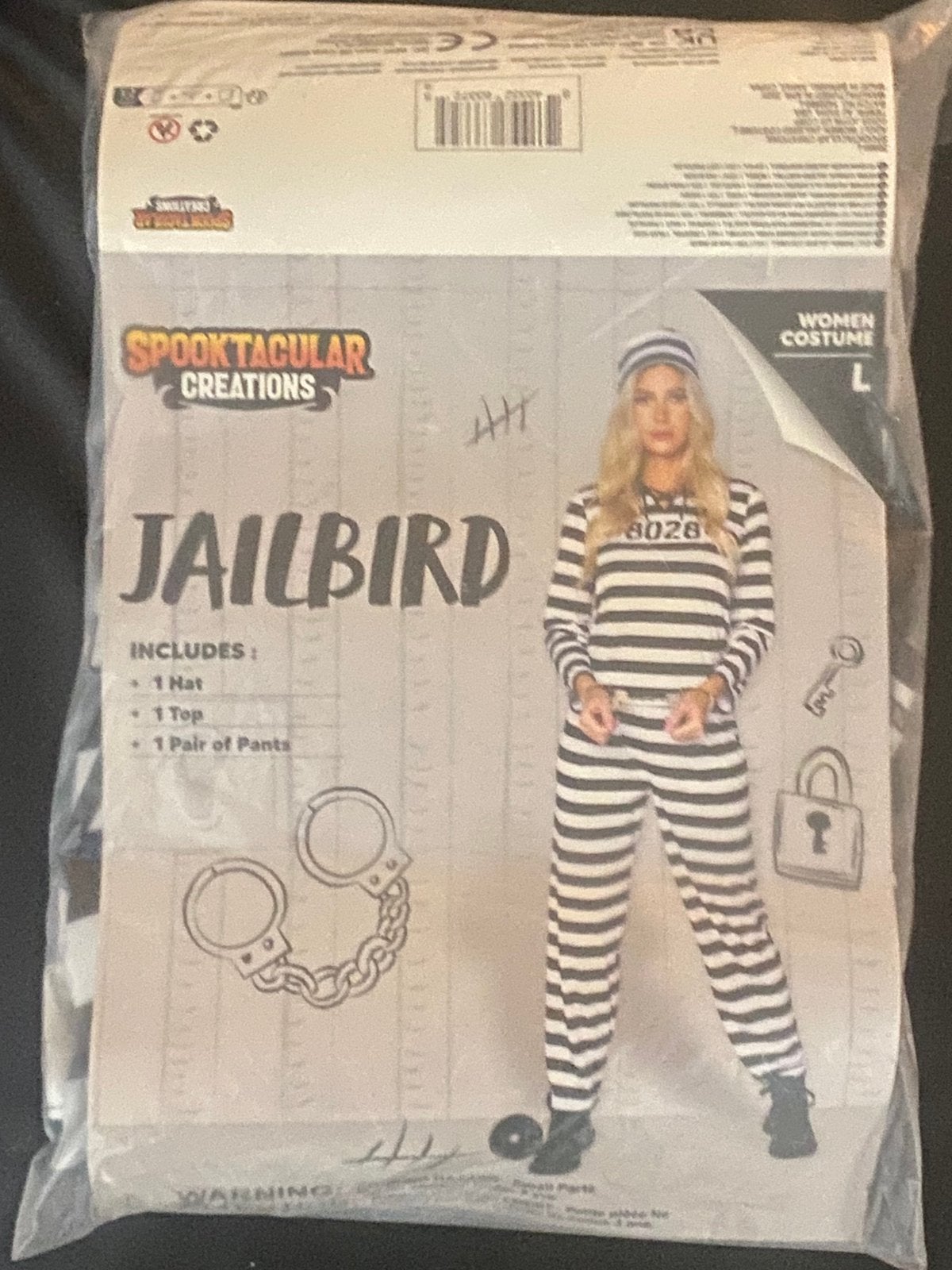 Spooktacular Creations Jailbird kostuum / Boevenpak, Carnaval, Maat 42/44 (L), Nieuw, Ophalen of Verzenden